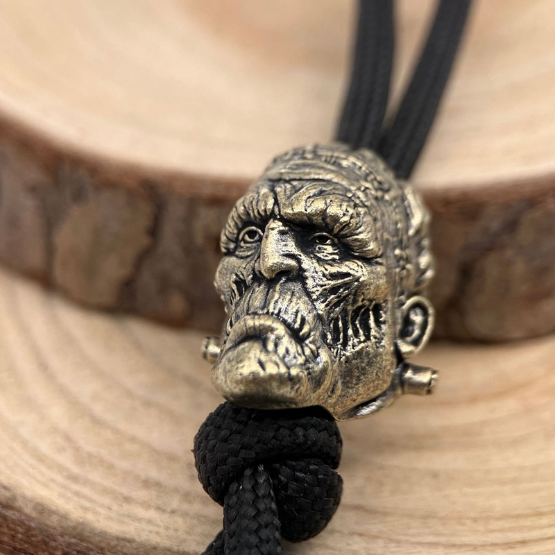 Paracord Survival Bracelet - 미친 과학자 머리 조각 황동 나이프