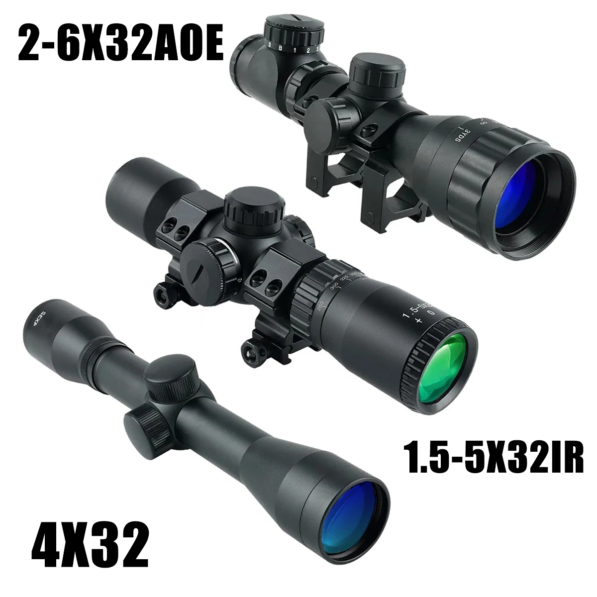 2-6X32AOE 석궁 짧은 범위 4x32 1.5-5x - Crossbow Scope Sight 리뷰 및 가격