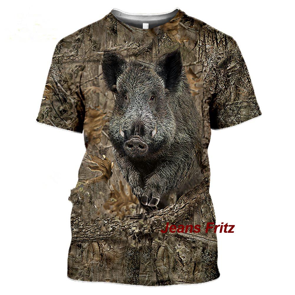 2023 위장 사냥 동물 멧돼지 3D 티셔츠 여름 레저 - Wildman Hunting & Outdoor Photos 리뷰 및 가격