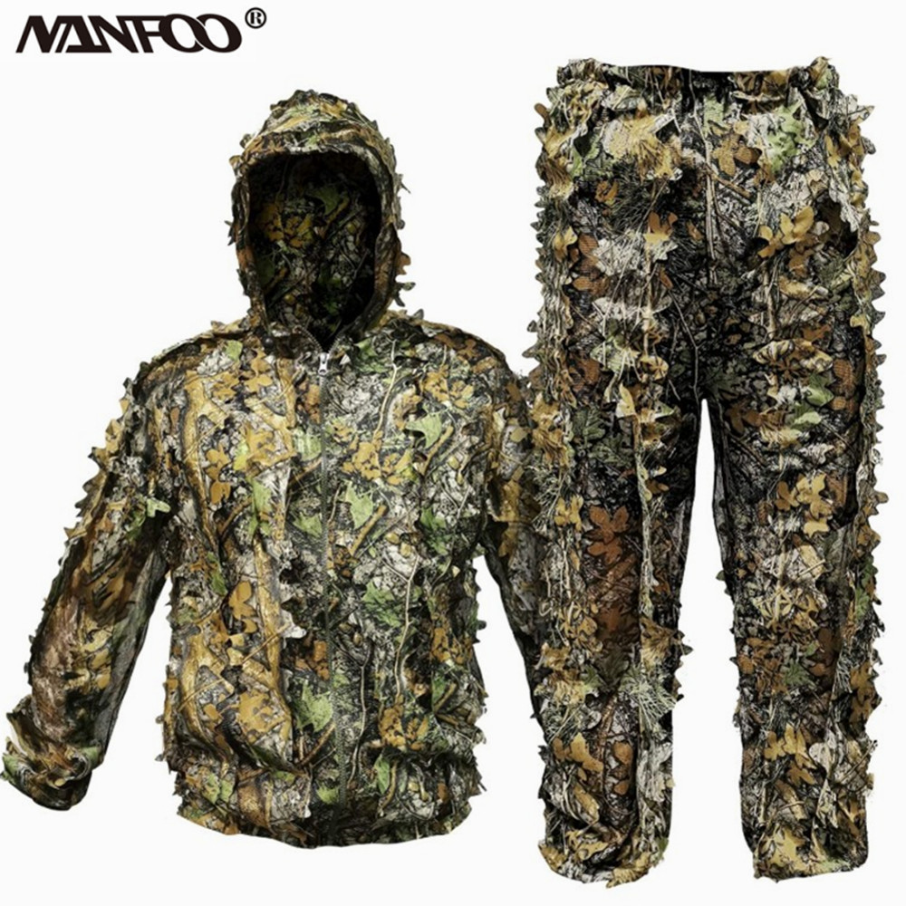 성인 3D 잎 생체 공학 위장 사냥 Ghillie 정장 - Camouflage Hunting Jacket 리뷰 및 가격