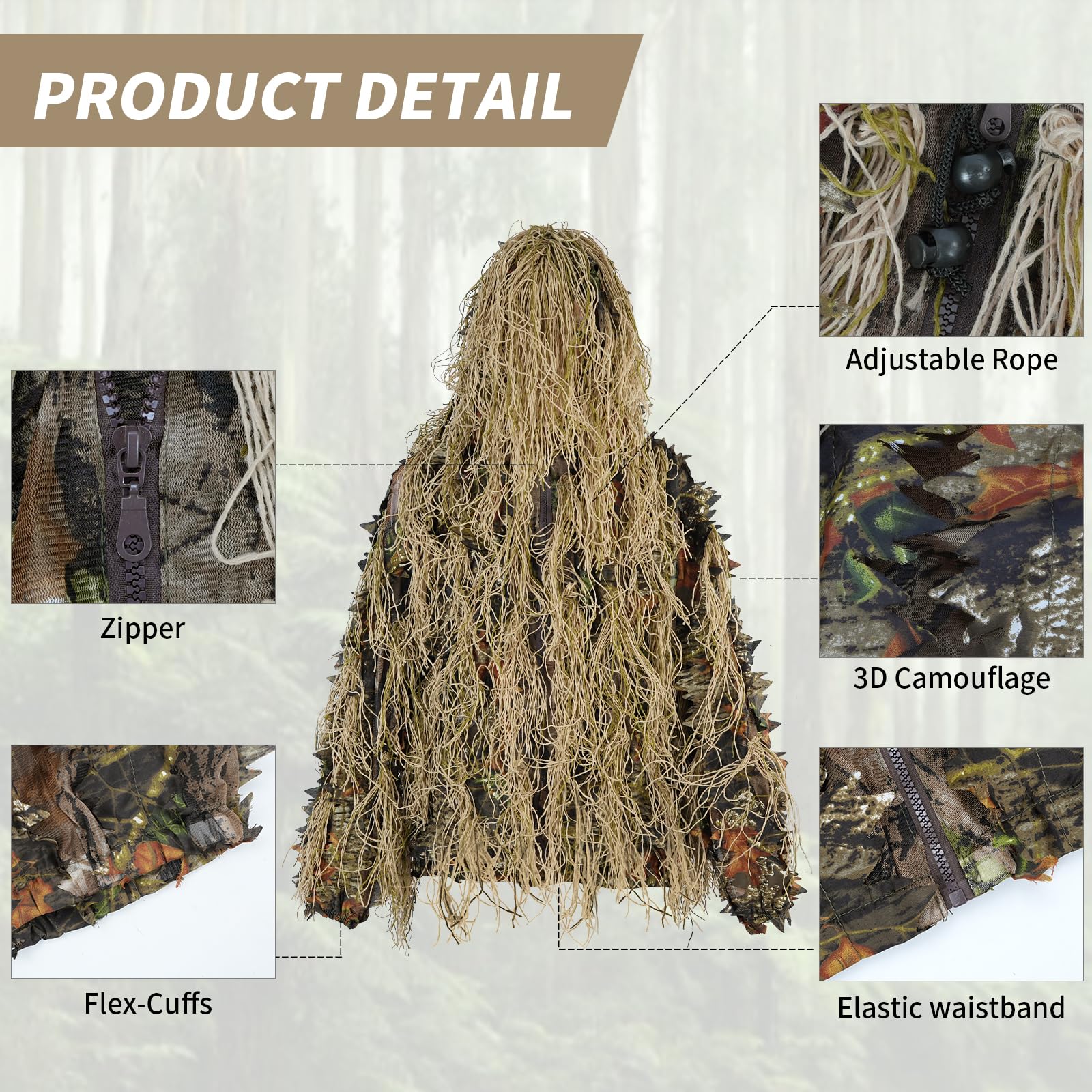JOAXOR Ghillie Suit Gilly Hunt - Camouflage Hunting Jacket 리뷰 및 가격