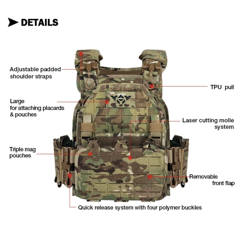 YAKEDA 전술 조끼 6094 빠른 탈착식 라이트 레 - Hunting Outdoor Gear 리뷰 및 가격