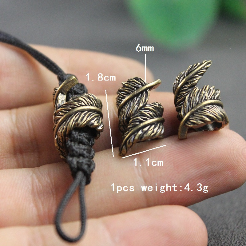 깃털 황동 칼 비즈 EDC 야외 DIY Paracord - Paracord Survival Bracelet 리뷰 및 가격